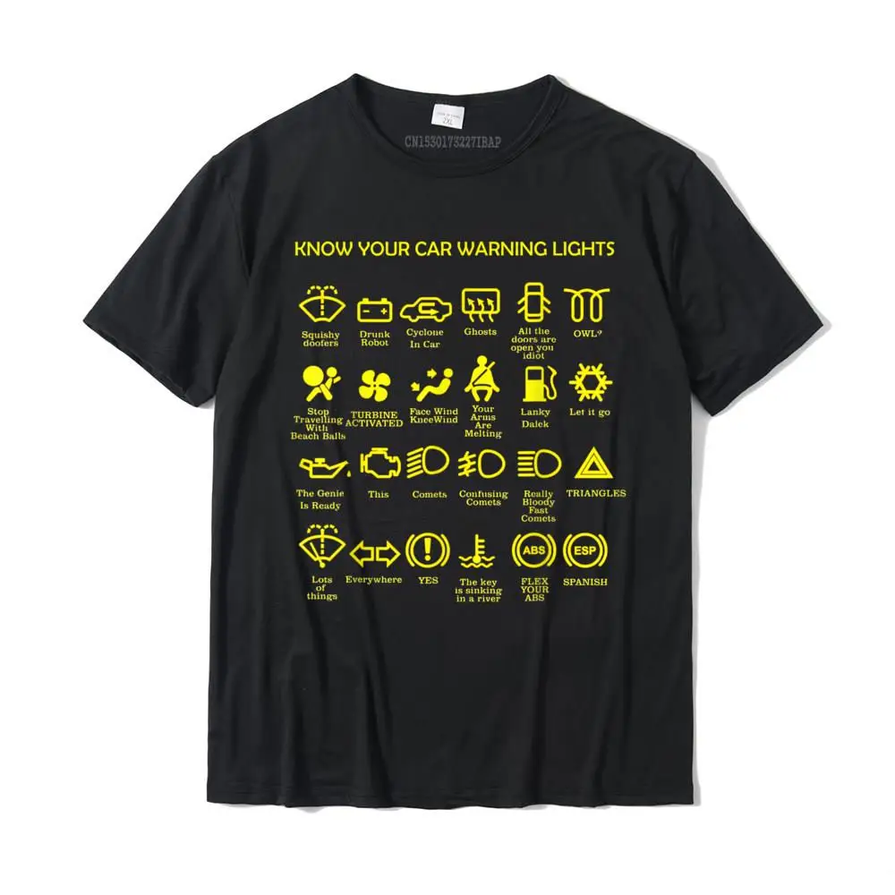 On Sale Men Tshirts Round Collar Short Sleeve 100% Cotton Customized T Shirt Printed T-shirts Wholesale Car warning lights Very Funny Joke Unique Driver Gift T-Shirt__MZ22874 black