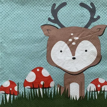 

Decoupage paper napkins elegant tissue vintage cute animal towel deer mushroom birthday wedding party home beautiful decor 3 ply