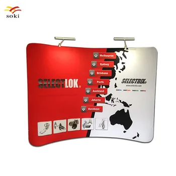 

20ft Formulate Curve Custom Logo Print Standing Promotion Banner Tension Fabric Display For Event Background