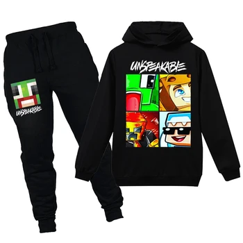 

New UNSPEAKABLE Game Cartoon Print Hoodies Kids Clothes Baby Boy Spring Sports Girls sweatshirt Pants 2pcs Costume Suits T shirt