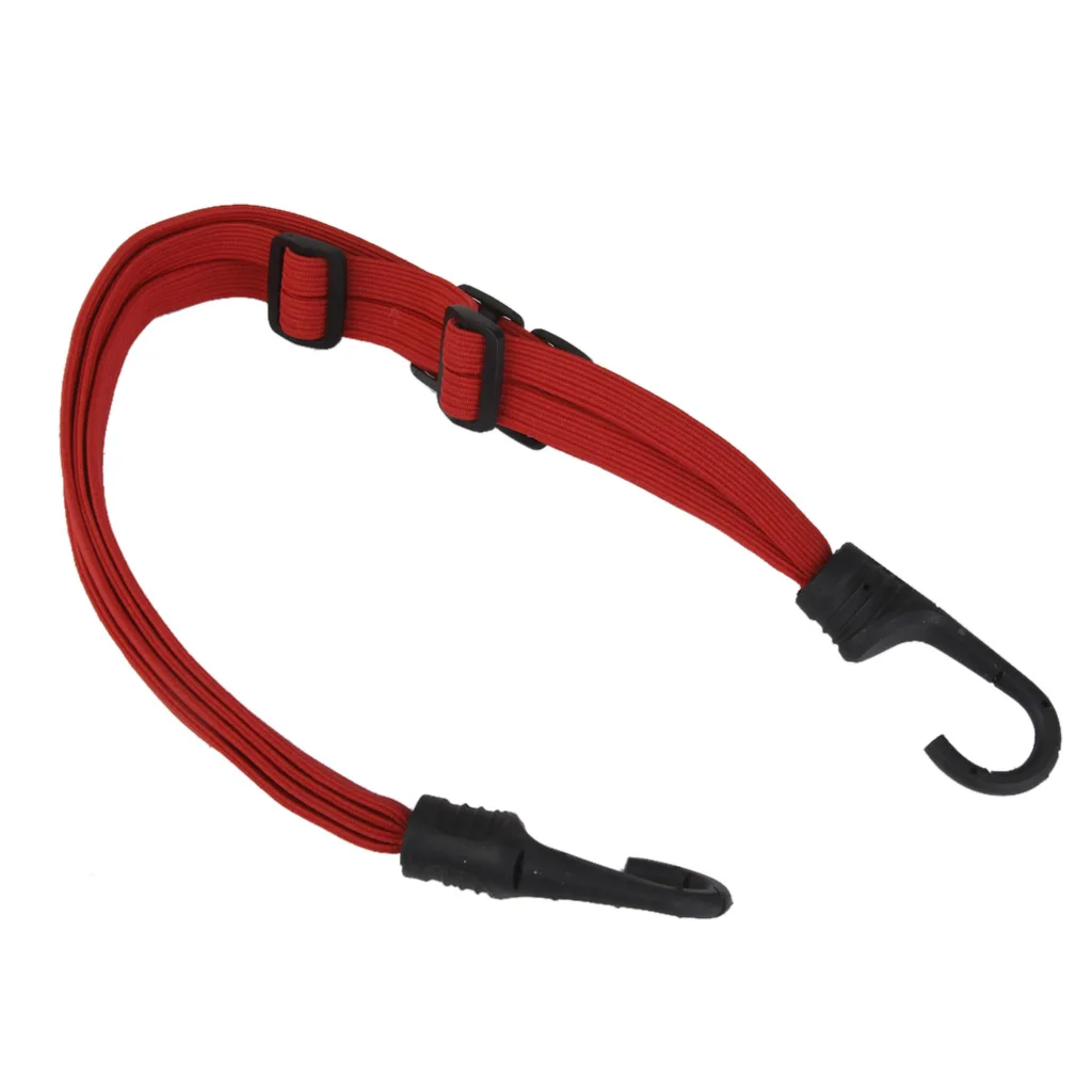 Soporte de casco de carga para motocicleta, correa de cuerda + gancho, ajustable, rojo, ATV
