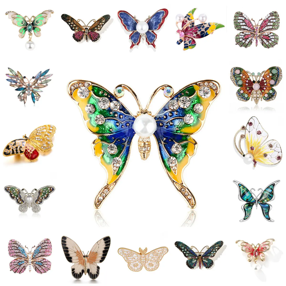 Rhinestone Butterfly Brooch For Women Rhinestone Broches Fashion Wedding Jewelry Multistyles Available