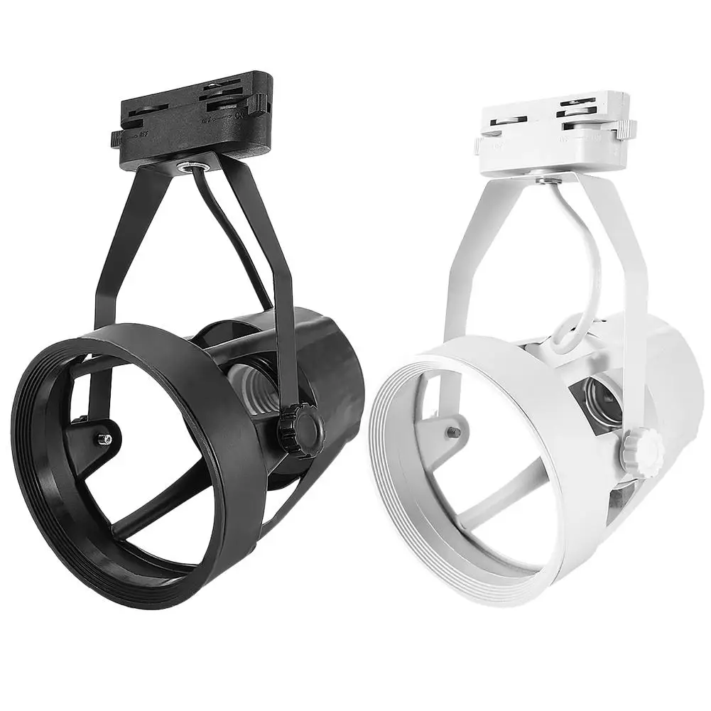 

1 Pair COB Track Lamp Holder Excellent Iron Manufacturing Technology E27 Iron LED Lighting Rail Spot Light Lampshades