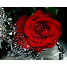 PhotoCustom Painting By Number Rose Drawing On Canvas HandPainted Art Gift DIY Pictures By Number Flowers Kits Home Decor