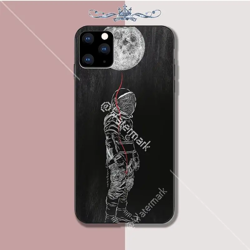 Роскошный чехол для телефона с космосом Love Moon Astronaut Iphone 6 6s 7 8 Plus X Xs Max Xr 11 Pro