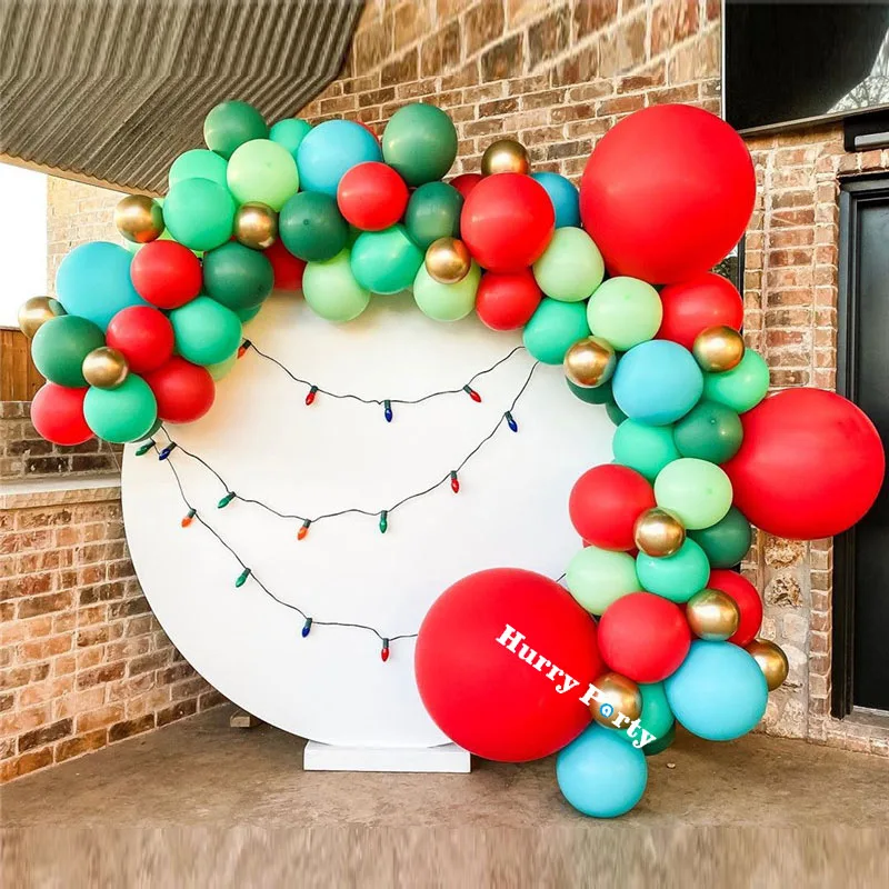 100Pcs/Set 18St Birthday Party Decorations Balloon Garland Arch Kit Red Green Metallic Gold Latex Ballons New Year Babyshower | Дом и сад