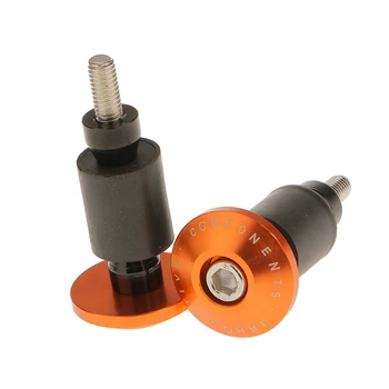 

7/8" CNC Motorcycle Streetbike Handlebar Cap Hand Grips Bar End Plugs Orange