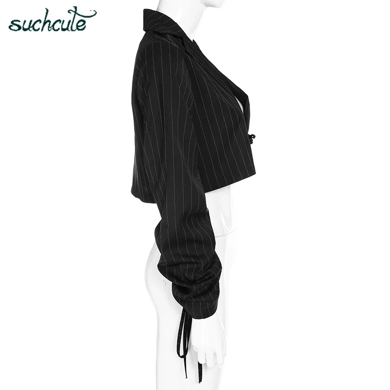 SUCHCUTE размера плюс женские куртки Блейзеры Feminino Harajuku кружевные осенние Chaqueta Mujer пальто женское регулируемое Veste Femme