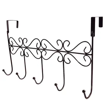 

Wrought Iron Nail-free Door Hook Coat Tie Towel Over the Door Hook Multi-function Clothes Storage Rack