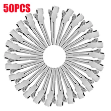 Mayitr, 50 шт., заколки для волос из сплава «Аллигатор», сделай сам, серебристые, плоские, металлические, с одним зубцом, заколка для волос «Аллигатор», заколка для волос, стильные инструменты