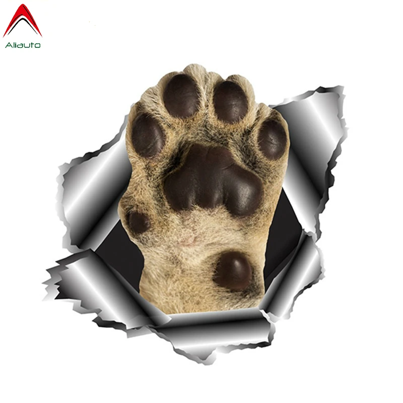 Aliauto Funny Dog Paw Car Sticker 3D Torn Metal Automobiles Motorcycles Accessories Cover Scratches Vinyl Decal 13cm*13cm | Автомобили и