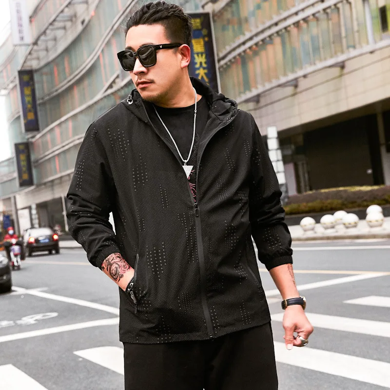 

Season Plus Fat plus Size Jacket Male Fat Man Student Coat Men Loose Leisure Fat Jacket Youth Outerwear