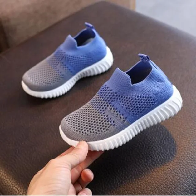 Spring Autumn Baby Kids Boy Girl Woven Fly Shoes Children's Air Mesh Sneakers Blue