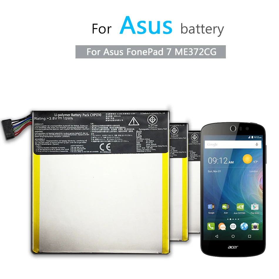 fonepad 7 me372cg k00e me372 c11p1310 3950mah
