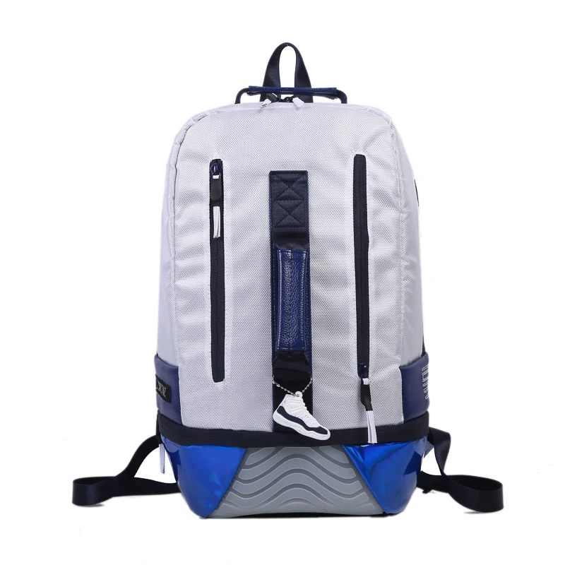 

Teenager Big Capacity Sports Brand Unisex Casual Backpack Water Repellent Shoes Storage Rubber Pendant Rucksack