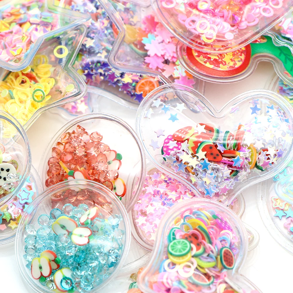 Random Sell Fruit Christmas Acrylic Shakers Quicksand 3D Resin Bead For Phone Case Decoration,DIY Hair Bow Decor,1Yc11361