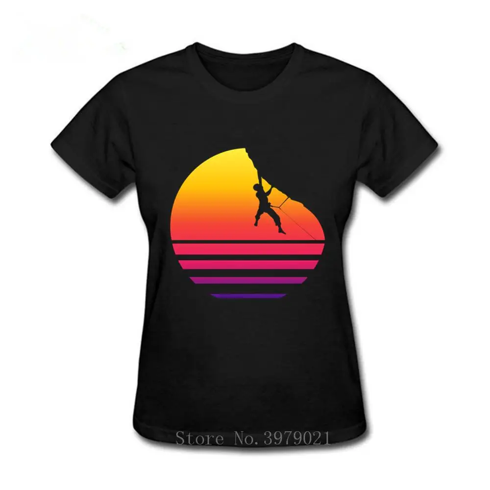 

New Arrivals Women Fashion Climbing Sunset Mountains Patchwork Printed T Shirts Cool Summer Top Quality Casual hipster Tees