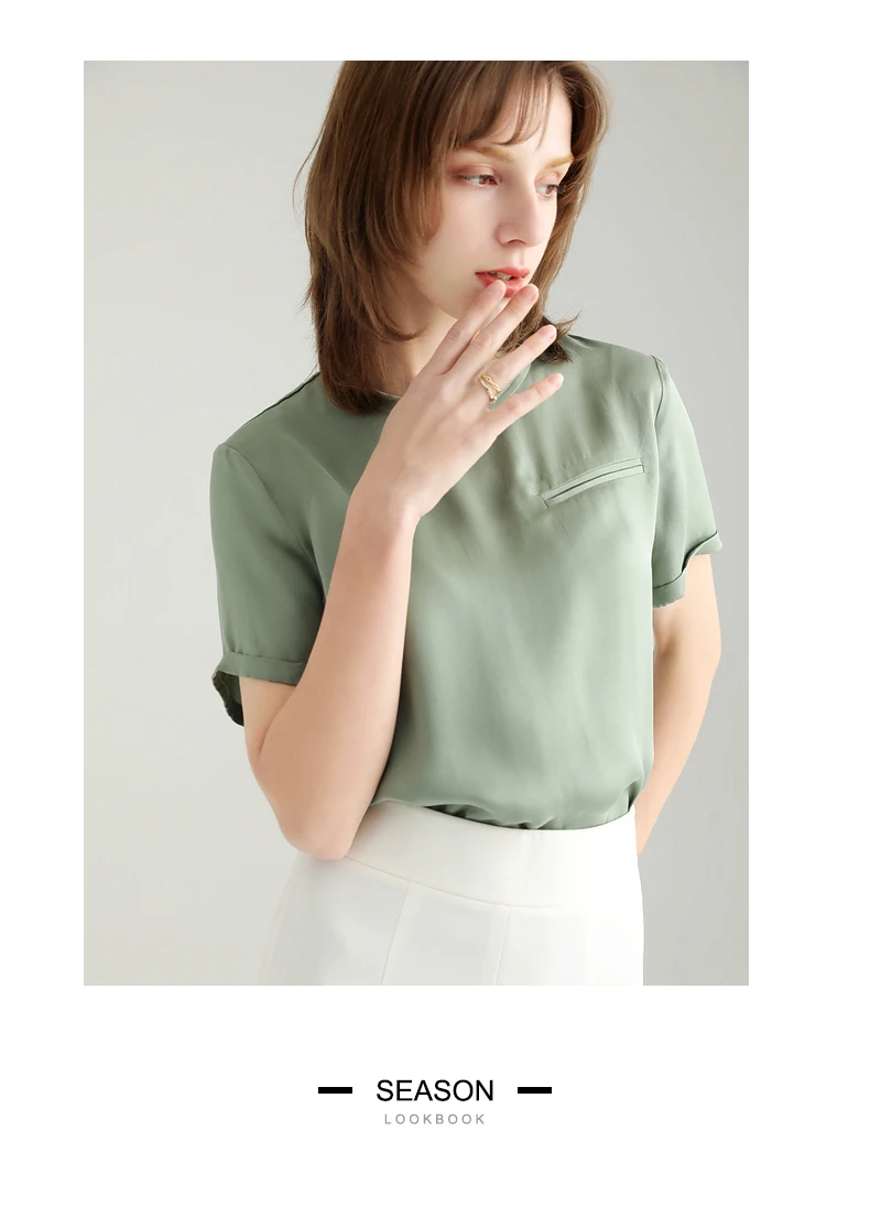 SuyaDream Women Solid T Shirt 100%Silk Satin O Neck Short Sleeves Chic Shirt 2021 Spring Summer White Silk Top SuyaDream Women Solid T Shirt 100%Silk Satin O Neck Short Sleeves Chic Shirt 2021 Spring Summer White Silk Top