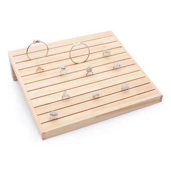 

Wood Ring Display Case Jewelry Display Tray Holder Storage Organizer Case for Counter Display