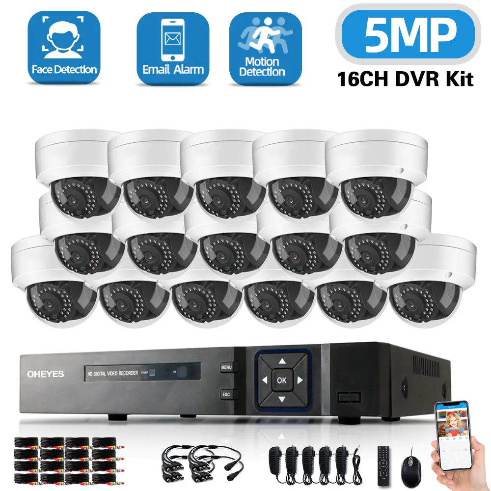 5MP для 16ти-канального видеорегистратора CCTV Камера s Системы 16ch DVR Kit наружного