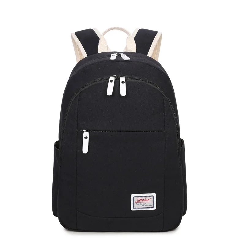 

Japanese And Korean Style Large Capacity Solid Color Canvas Backpack Women's Middle School Students School Bag Men's College Sty