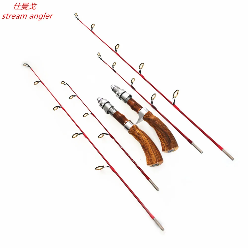 wood handle ice fishing rods