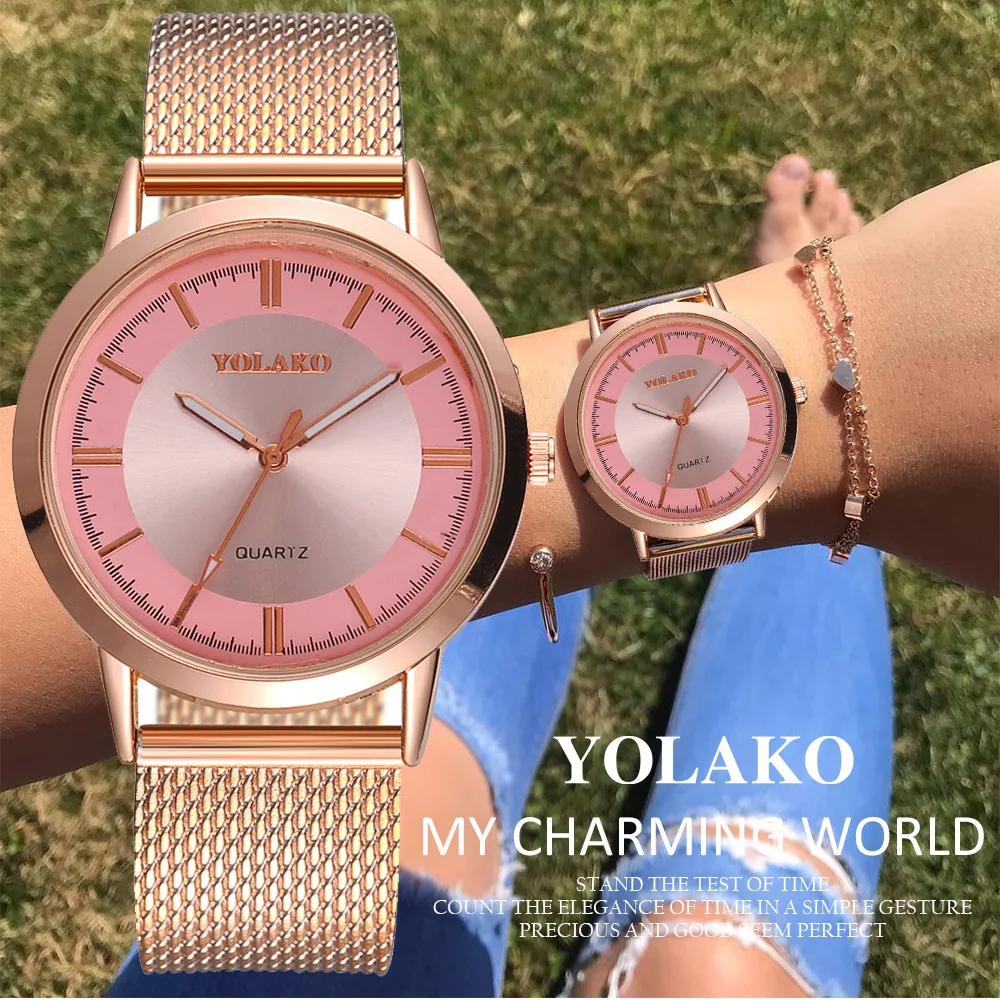 

YOLAKO Women Watch Luxury Brand Casual Leather Band New Strap Watch Analog Ladies Wrist Watch Quartz Clock Relogio Feminino