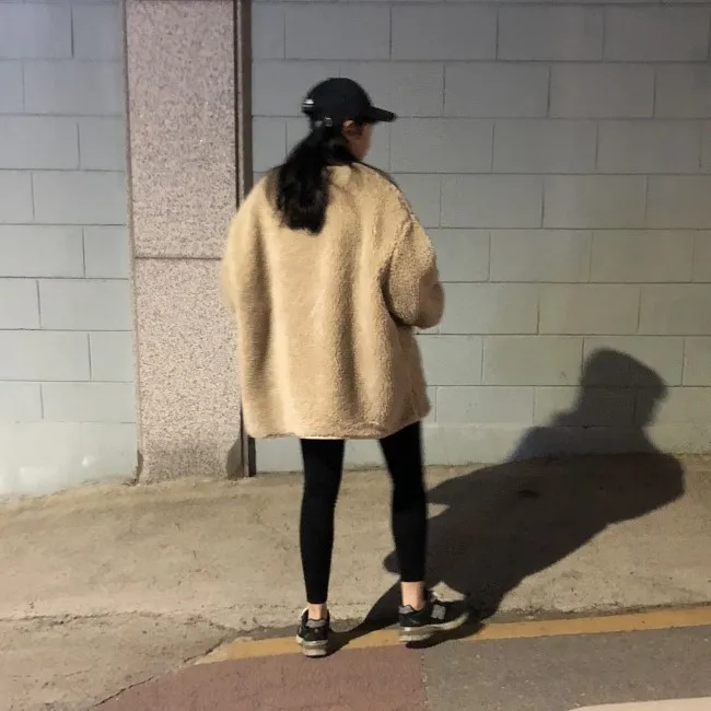 Autumn Women Jacket Long Sleeve Single Breasted Pocket Warm Loose Streetwear Winter Chaqueta Mujer Casual Kurtka Damska