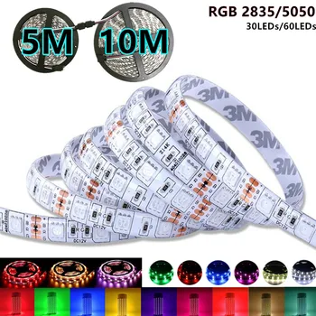 

5m/10m/roll led strip 12V RGB led light strip waterproof tape strips lamp SMD2835 SMD5050 60LEDs/M 30LEDs/M Decorative lights