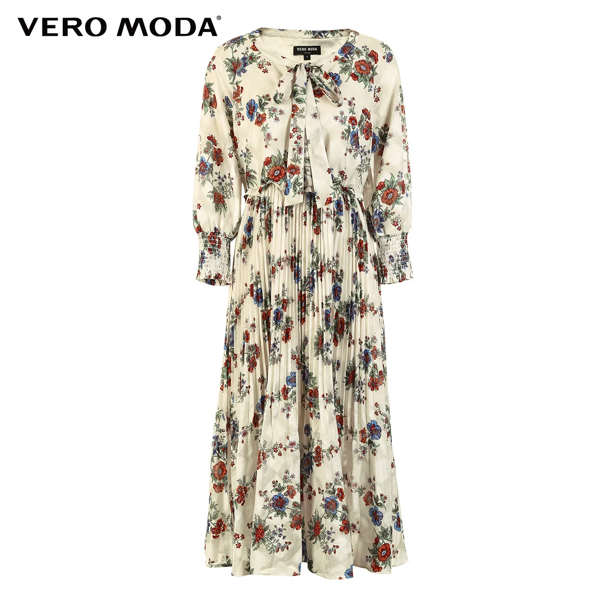 Vero Moda женское Плиссированное шифоновое платье с высокой посадкой и рукавами-фонариками | 31927C509