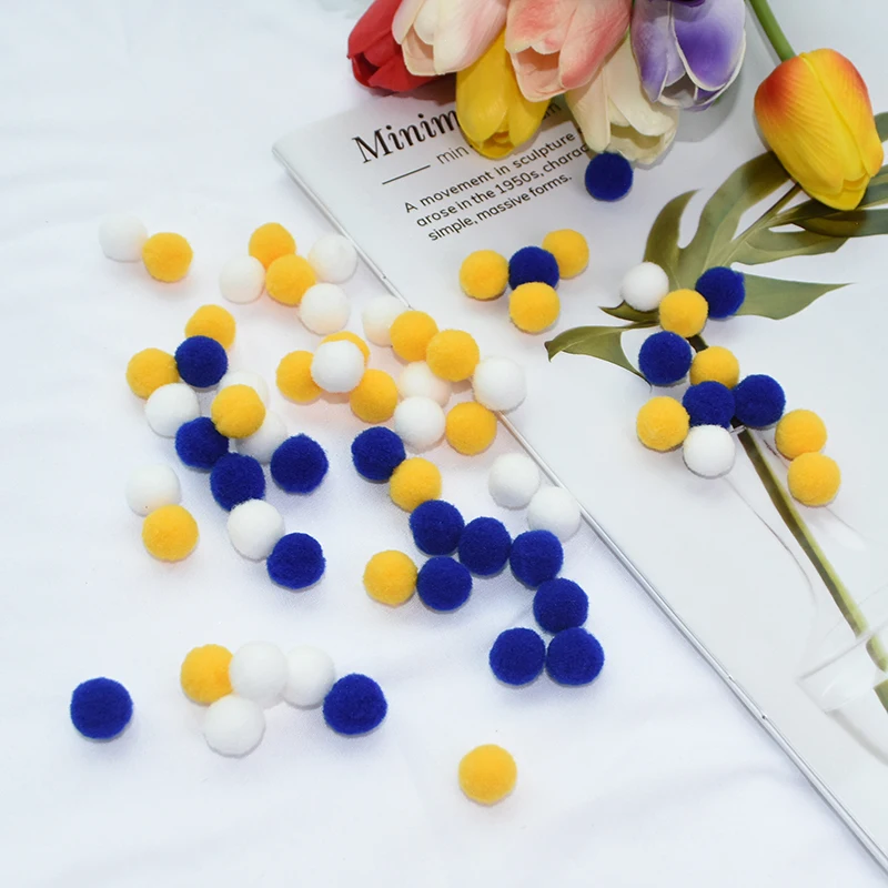 100pcs 15/20/25mm Fluffy Soft Pompom Ball DIY Handmade Kid Toy Doll Garment Sewing Material Color Pom Poms Decor Supplies Crafts