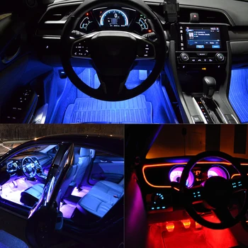 

8 RGB Color Auto Atmosphere LED Strip Light Interior Foot Bluetooth APP 12 LED For Kia Jeep Cherokee Patriot Renegade Wrangler