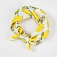 Bright Color Spring Summer Small Square Silk Scarf For Women Female Neck Scarfs Printed Lemon Hair Scarf Girls Kerchief 50X50CM 1