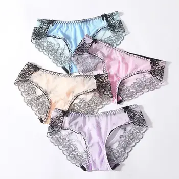 

Sexy Women Lace Panties Seamless Underwear Low Waist Cotton Briefs Female Mesh Lingerie Panties T