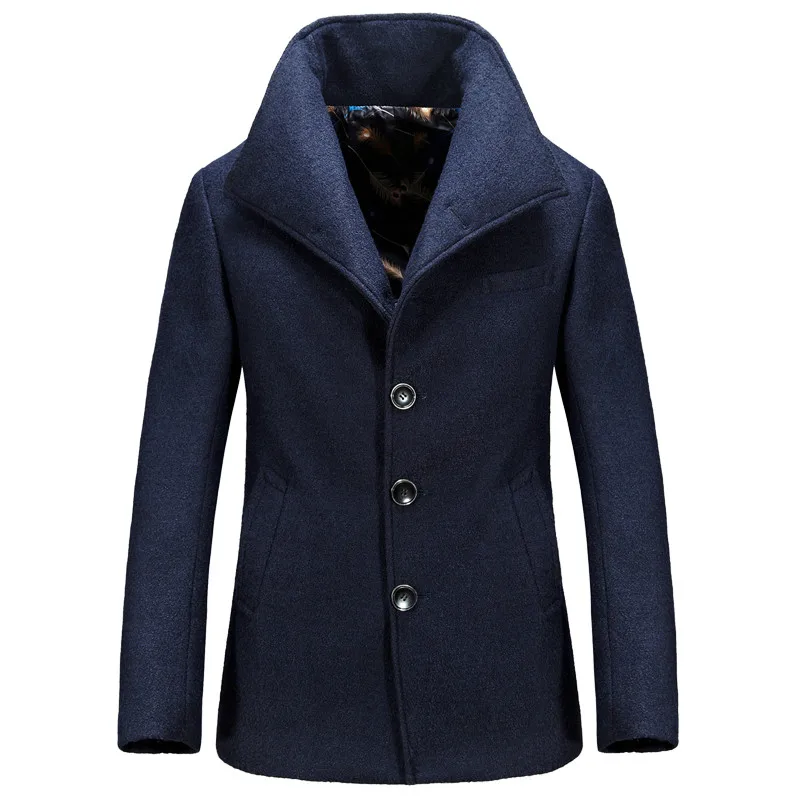 Популярный тонкий мужской Тренч, размер M-3XL, Мужская модная верхняя одежда с отложным воротником, темно-синие/винно-красные зимние пальто