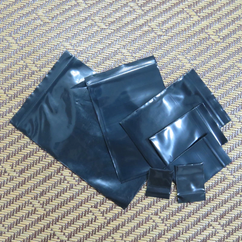Black self-sealing plastic zipper bag self-locking storage bag food packaging debris storage bag can be re-closed bag thickening 2