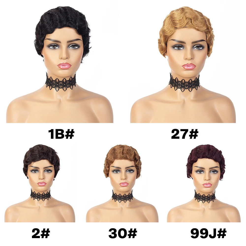 Short Finger Wave Wigs For Women  