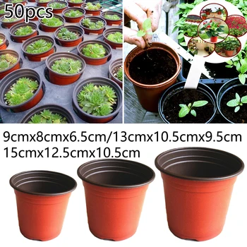 

50 Pack Nursery Seedling Pots Vegetable Flower Seedling Plant Plastic Pot Planting Grow Box For Home Garden Accessaries