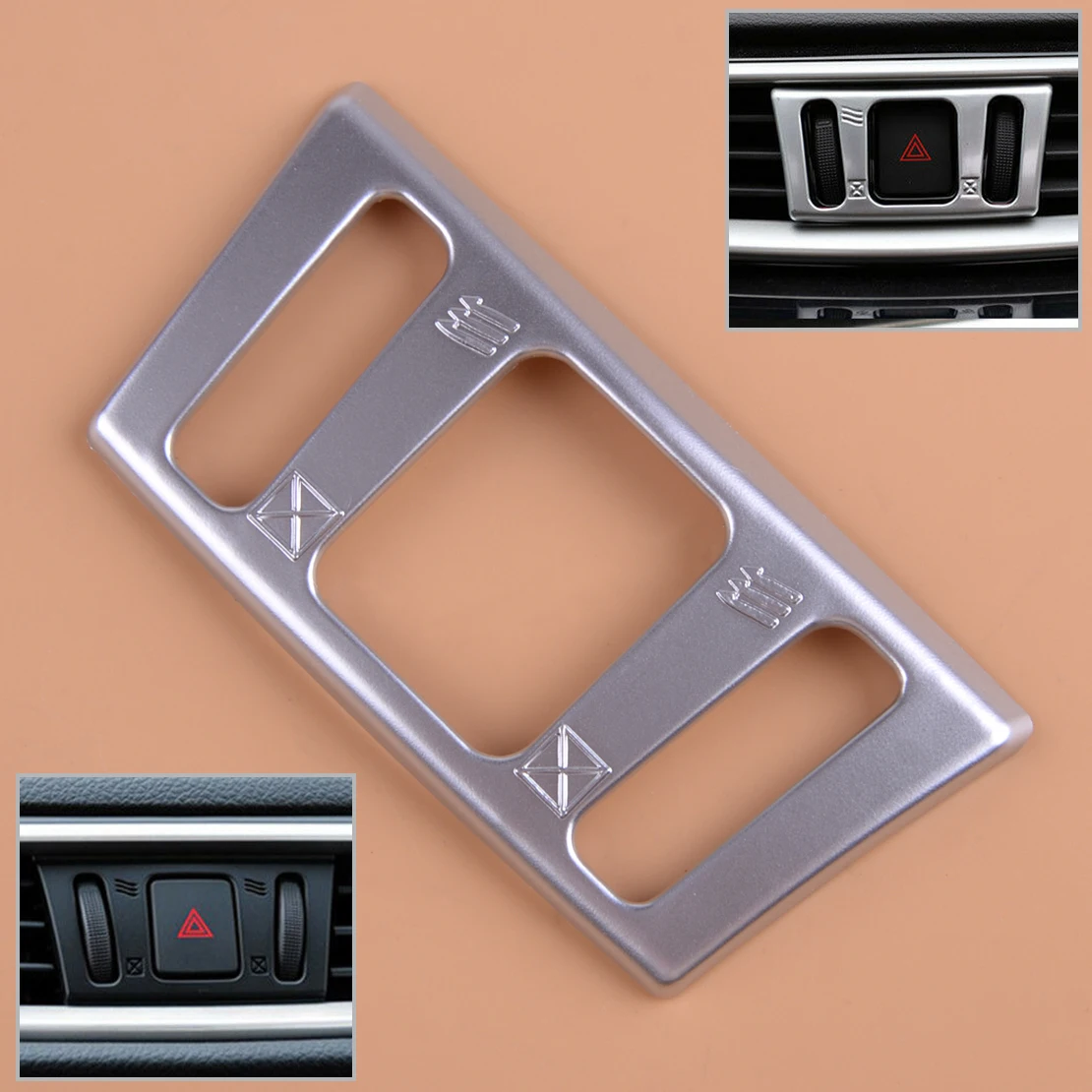 

DWCX Chrome Center Air Vent Flasher Light Cover Trim ABS Decoration Mouldings Fit for Nissan Qashqai J11 Rogue Sport 2017 2018