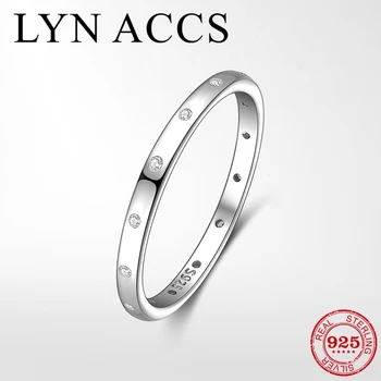

LYNACCS Fashion Simple 925 Sterling Silver Densely embedded zircon Finger Ring for Women Elegant Jewelry