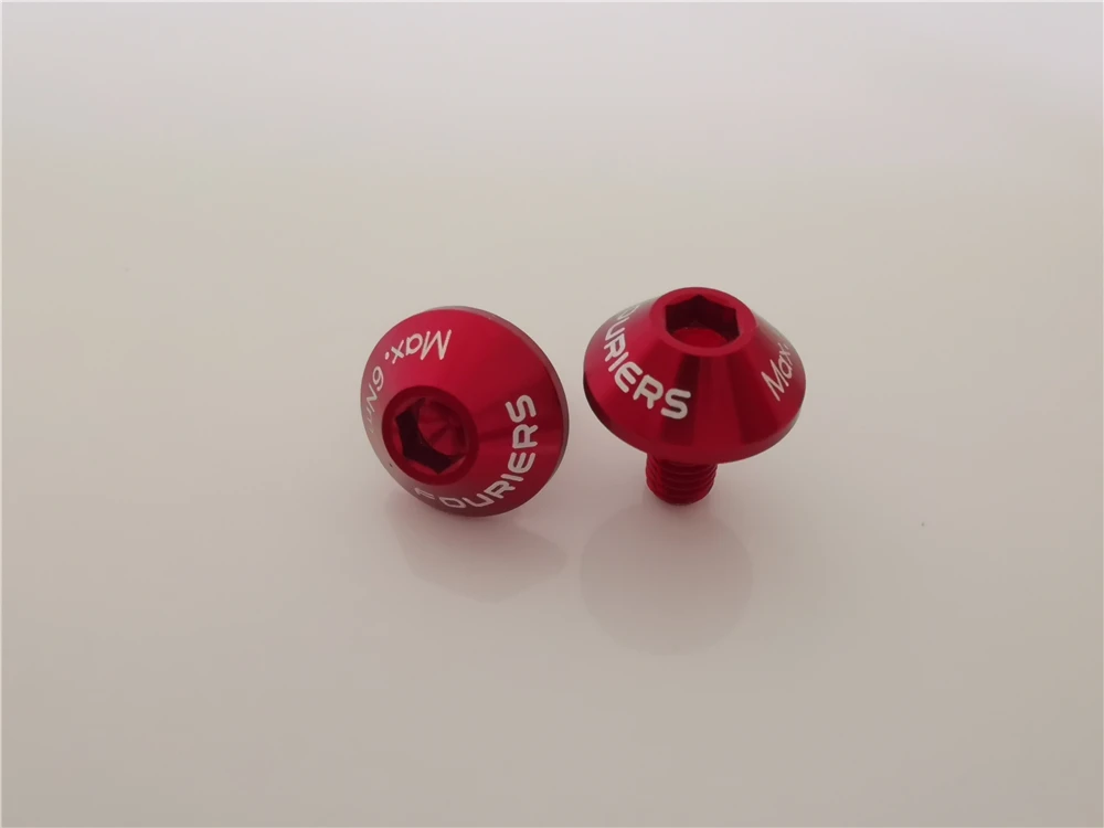 2pcs 10mm Red Fouriers BN-M002 Алюминий сплав Полный ЧПУ, велосипедные бутылки для воды со бэдж болт 2 шт./компл. мульти Цвет велосипеда Запчасти - Цвет: 2pcs 10mm Red
