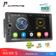 AMPrime Автомагнитола 2din Android Аудио мультимедийный плеер GPS навигация " Универсальный автомобильный стерео Wifi Bluetooth FM Mirrorlink авто