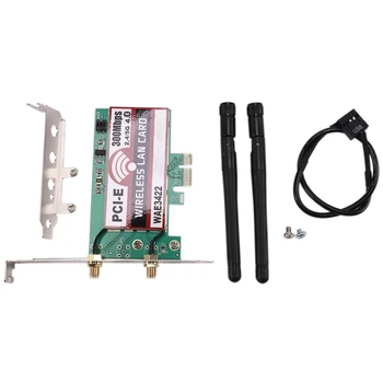

Network Card, Bluetooth 4.0 Dual-Band 2G/5G 300Mbps Pci-E Pci Express Wae3422 Network Card Wlan Wifi Adapter