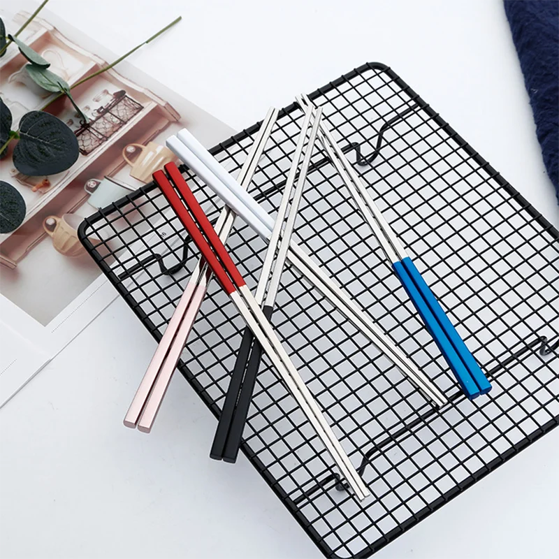 1 пара металла из нержавеющей стали Палочки для еды посуда столовая еда лапша