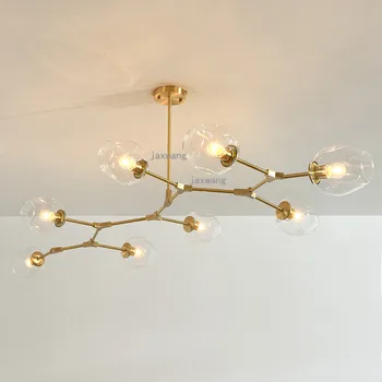 

Nordic LED Chandelier Lighting Luster Living Room Pendant Lamp Lights Creative Gradient Color Glass Molecular Light Fixtures