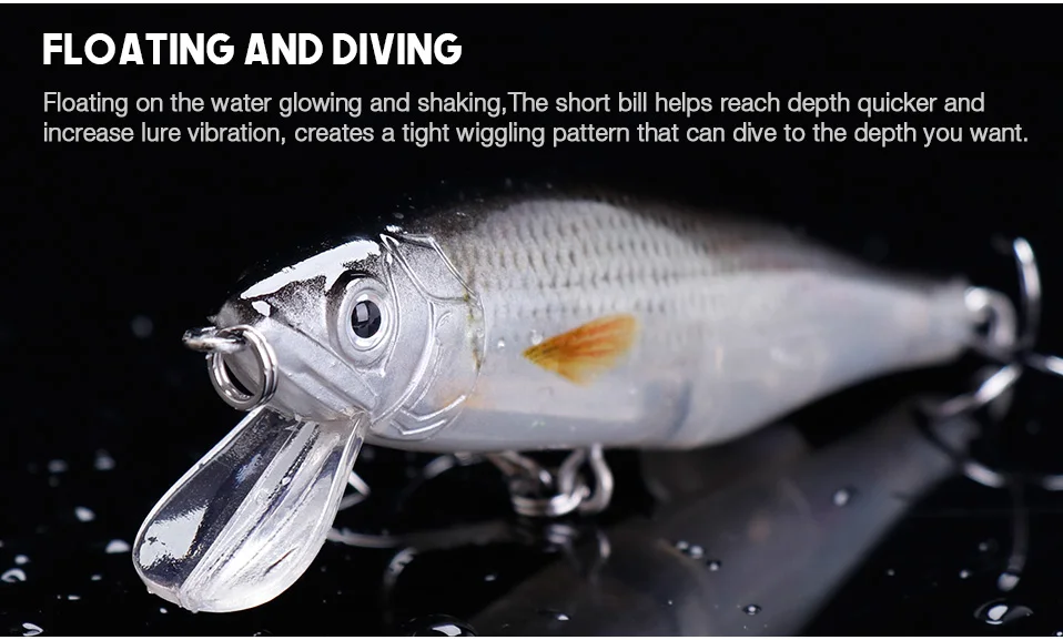 VTAVTA 10cm 16g Rechargeable Electric Fishing Lure Led Light Shake Floating Wobbler For Pike Fishing Artificial Hard Bait Minnow 020