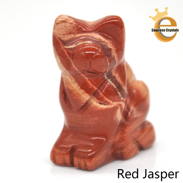 Stone Carving Cat Figurine Natural Gemstone Quartz Agate Jade Crystal Healing Animals Statue Home Decoration