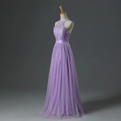 Длинные фиолетовые платья подружки невесты v образный вырез тюль Vestido Casamento Longo