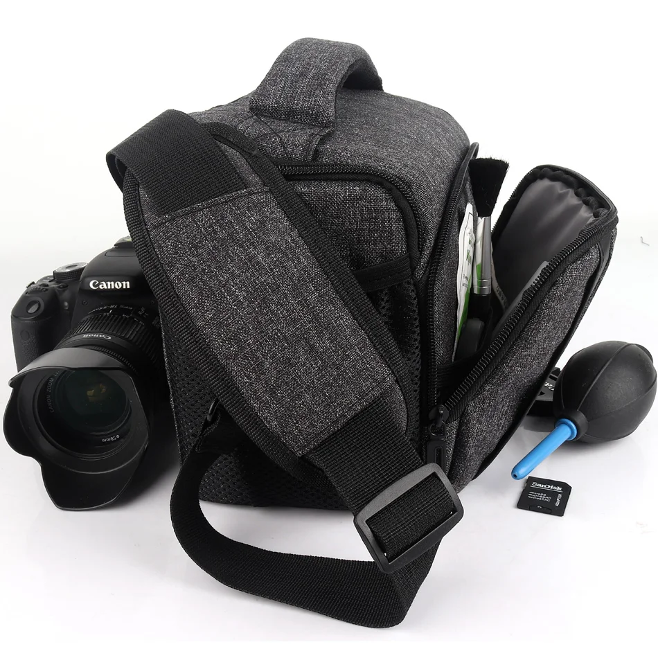 Сумка для DSLR камеры, рюкзак, сумка через плечо из полиэстера, водонепроницаемый чехол для фотосъемки Canon, Nikon, sony, чехол для объектива