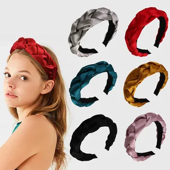 

Fashion Knitted Hair Hoop Solid Color Hairbands For Women Wide Head Band Elastic Dual-purpose Hair Band Bezel ободки для волос